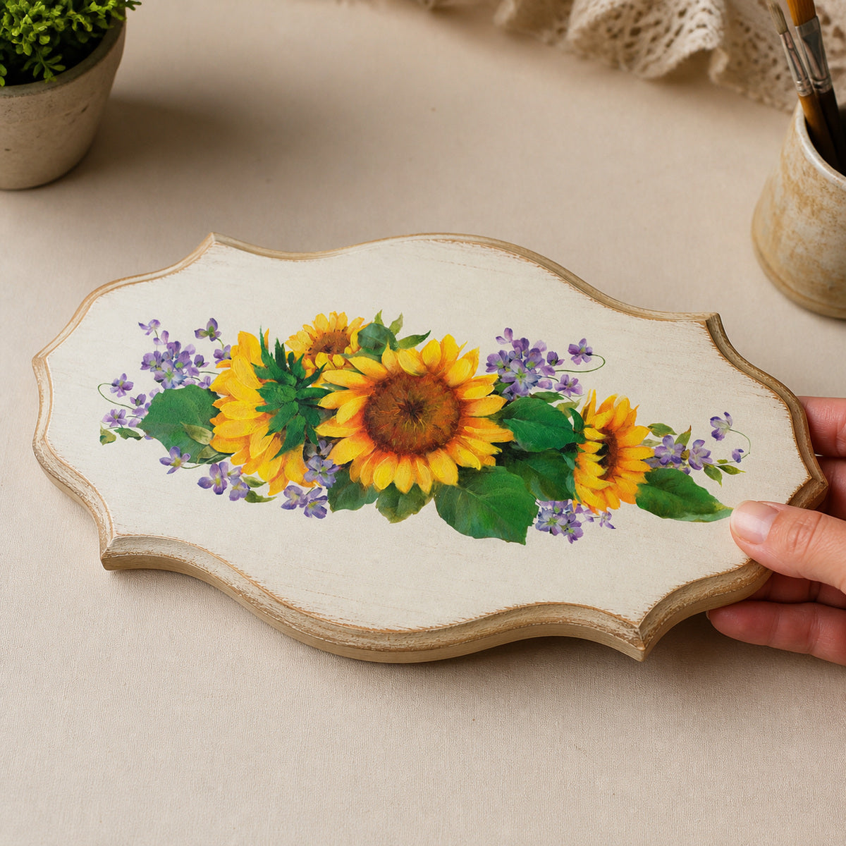 Transfer Têxtil Flores Girassóis 10x30cm para Personalização de Tecidos 3824 - Opa