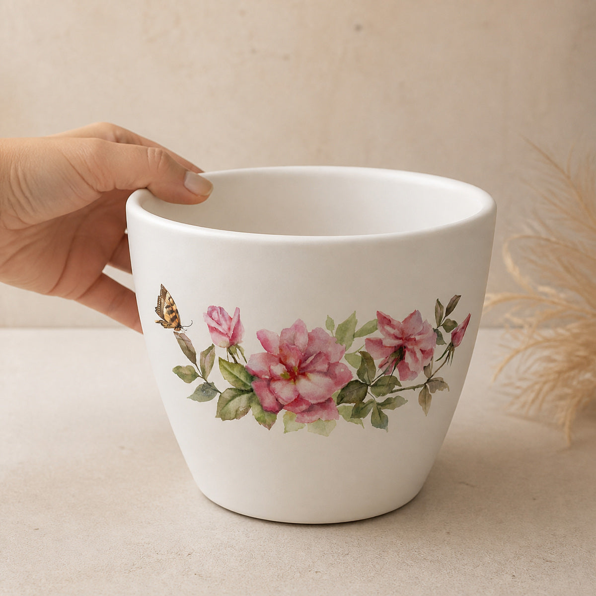 Transfer Têxtil Flores Rosas 10x30cm para Personalização de Tecidos 3825 - Opa