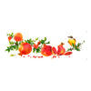 Transfer Têxtil Frutas Romãs 10x30cm para Personalização de Tecidos 3828 - Opa
