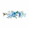 Transfer Têxtil Flores Azuis e Beija-flor 7x20cm para Personalização de Tecidos 3830 - Opa