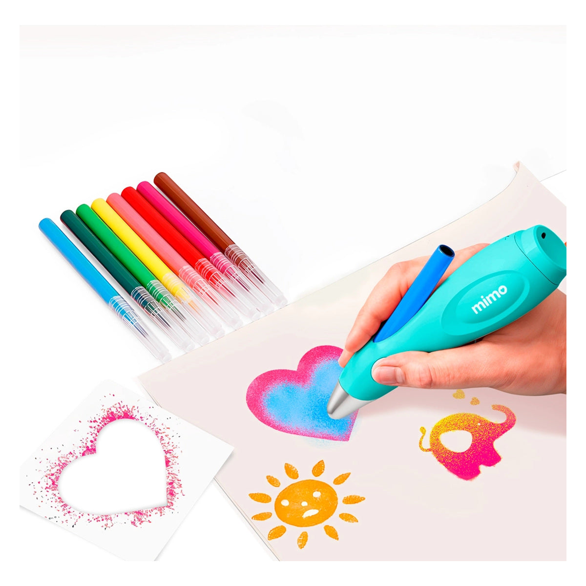 Kit Aerógrafo Elétrico Usb Mimo com 12 Canetas Hidrográficas para Pintura Criativa 05526 - Mimo Crafts