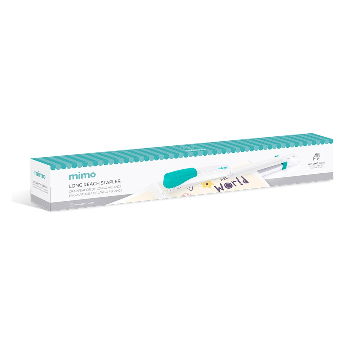 Grampeador Profissional de Longo Alcance Mimo com 1000 Grampos para Encadernação 07393 - Mimo Crafts