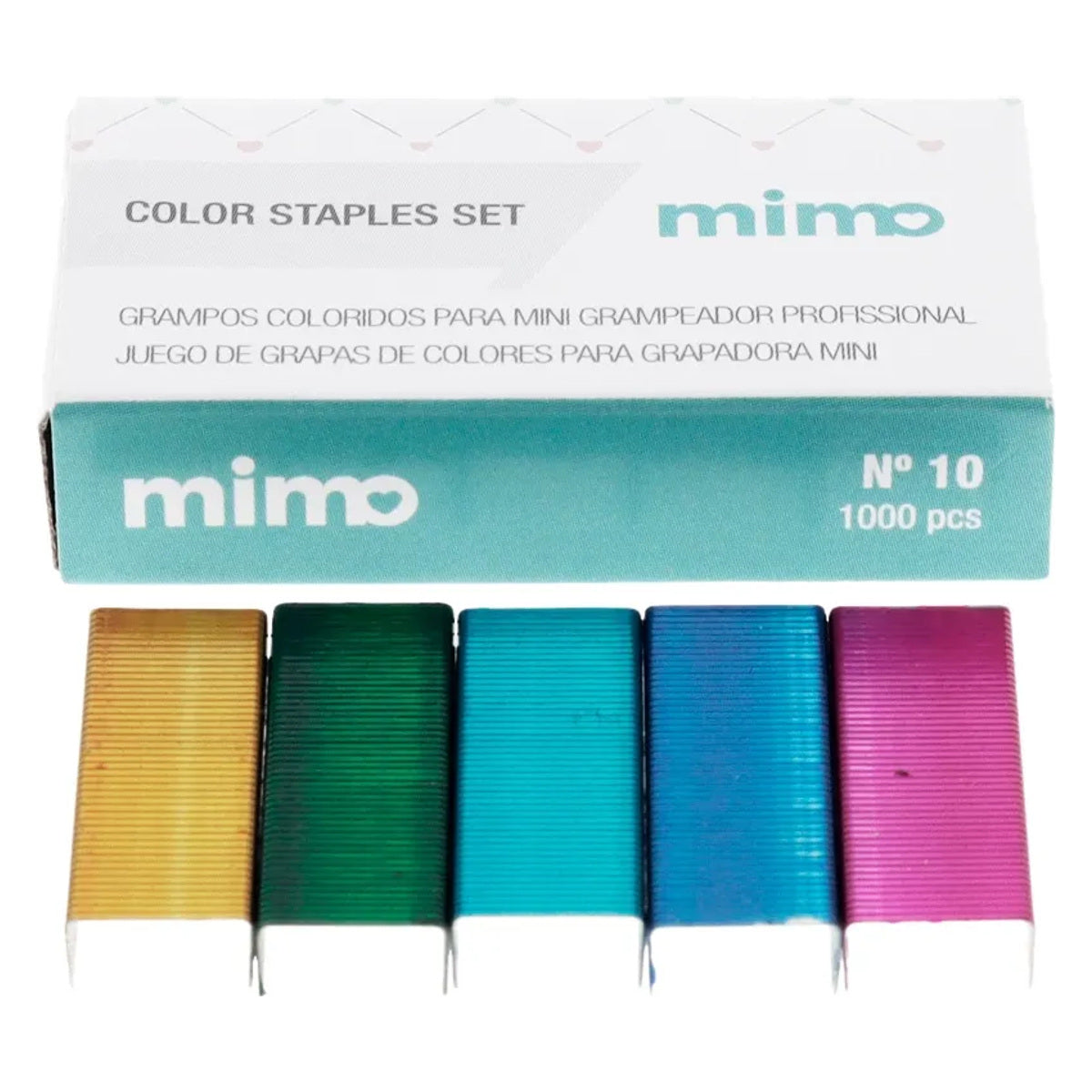 Grampo Colorido Nº 10 Mimo para Mini Grampeador Profissional com 1000 Unidades 06298 - Mimo Crafts