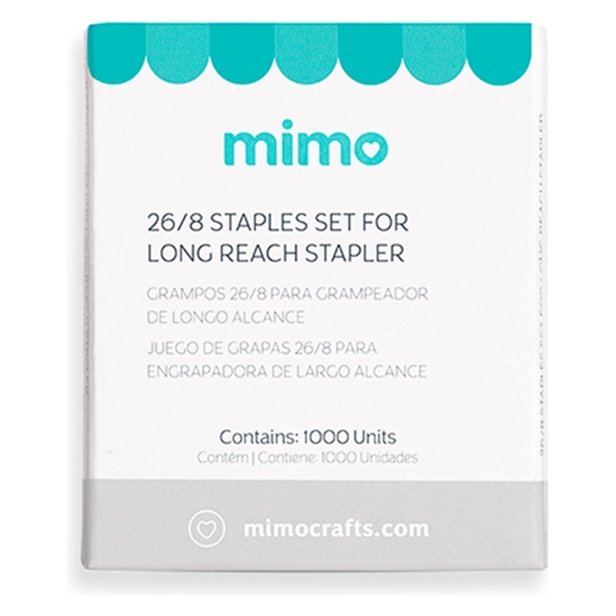 Grampo 26/8 Mimo para Grampeador Profissional de Longo Alcance com 1000 Unidades 07394 - Mimo Crafts
