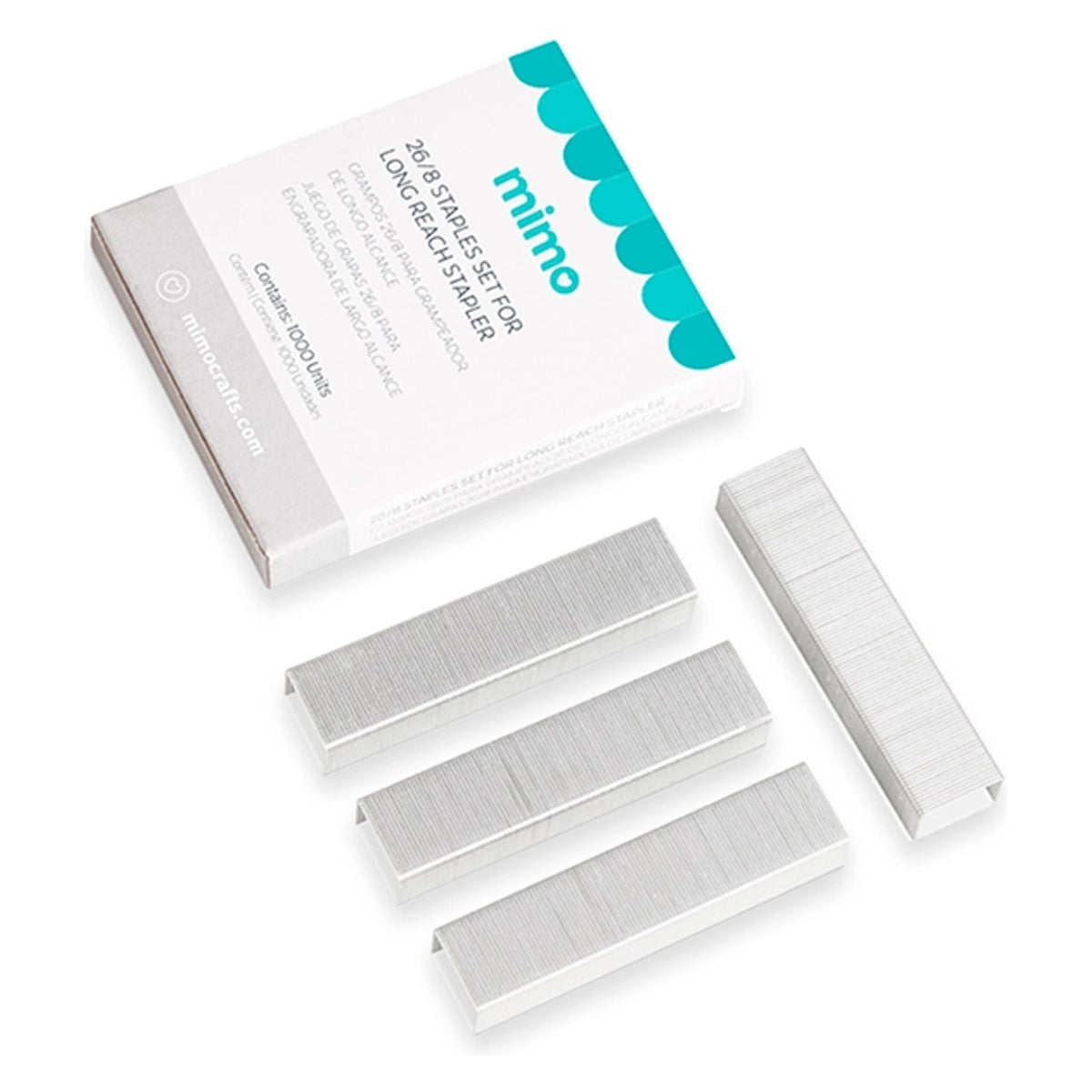 Grampo 26/8 Mimo para Grampeador Profissional de Longo Alcance com 1000 Unidades 07394 - Mimo Crafts