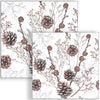 Guardanapo para Decoupage Ambiente 33x33cm com 20 Unidades - Pinhas Brancas