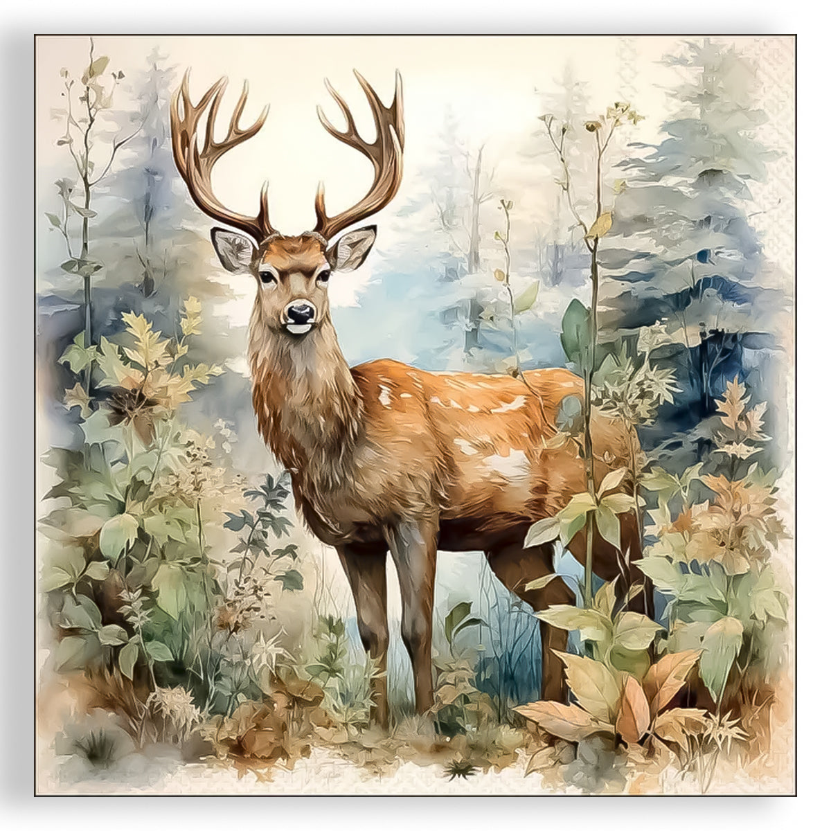 Guardanapo para Decoupage Ambiente 33x33cm com 20 Unidades - Cervo no Bosque