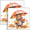 Guardanapo para Decoupage Ambiente 33x33cm com 20 Unidades - Ursinho de Guarda Chuva