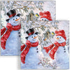 Guardanapo para Decoupage Ambiente 33x33cm com 2 Unidades - Natal Bonecos de Neve e Pássaros
