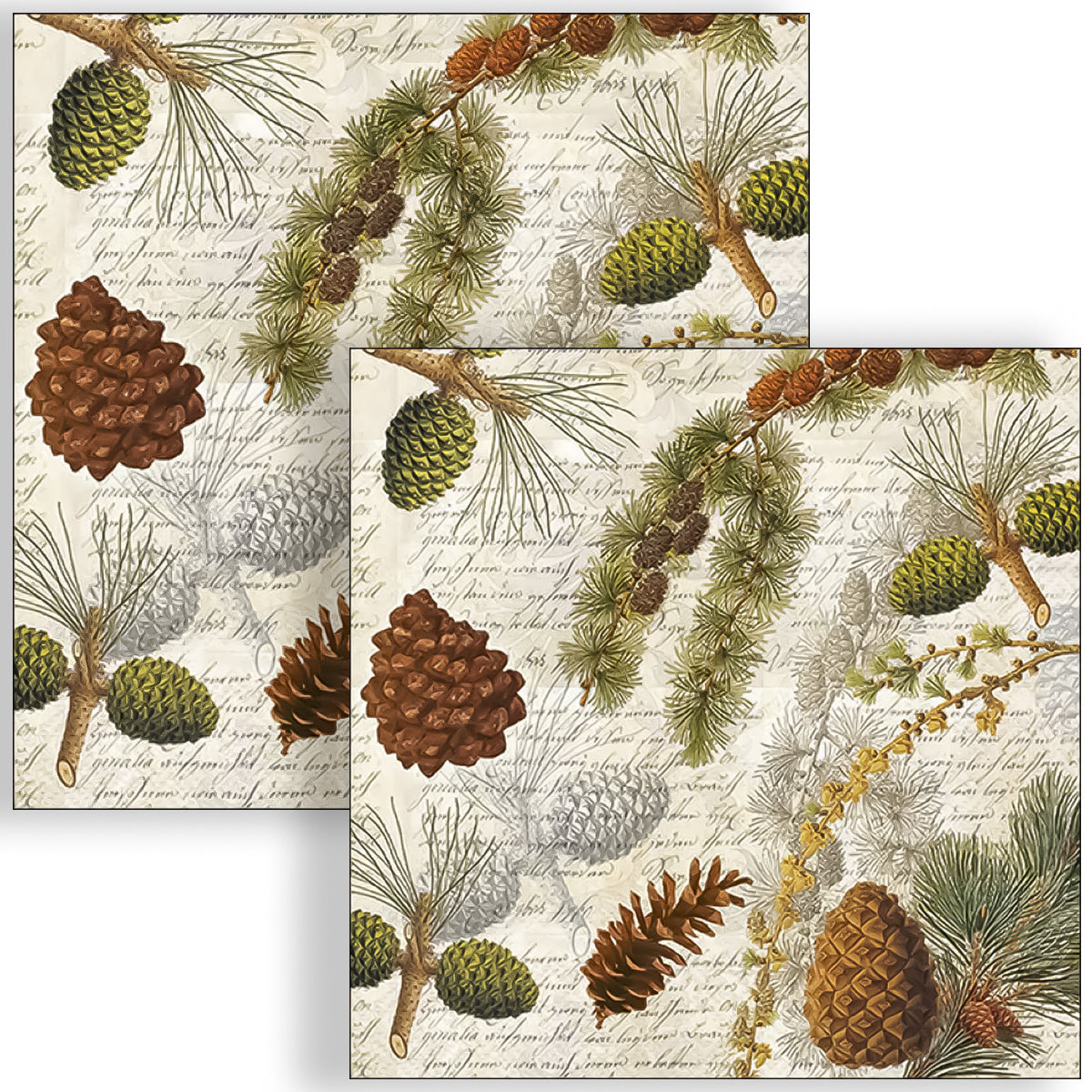 Guardanapo para Decoupage Ambiente 33x33cm com 2 Unidades - Natal Vida na Floresta