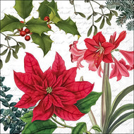 Guardanapo para Decoupage Ambiente 33x33cm com 2 Unidades - Plantas de Natal Brancas