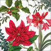 Guardanapo para Decoupage Ambiente 33x33cm com 2 Unidades - Plantas de Natal Brancas