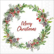 Guardanapo para Decoupage Ambiente 33x33cm com 2 Unidades - Guirlanda de Natal Branca