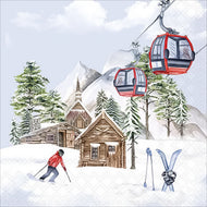 Guardanapo para Decoupage Ambiente 33x33cm com 2 Unidades - Natal Cabana de Esqui