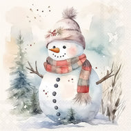 Guardanapo para Decoupage Ambiente 33x33cm com 2 Unidades - Natal Boneco de Neve na Natureza