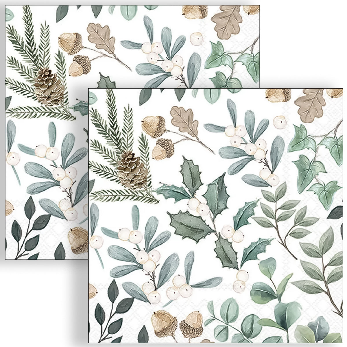 Guardanapo para Decoupage Ambiente 33x33cm com 20 Unidades - Natal Coleção de Folhas