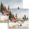 Guardanapo para Decoupage Ambiente 33x33cm com 2 Unidades - Natal Papai Noel com Suas Renas