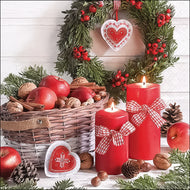 Guardanapo para Decoupage Ambiente 33x33cm com 2 Unidades - Natal Colheita na Cesta
