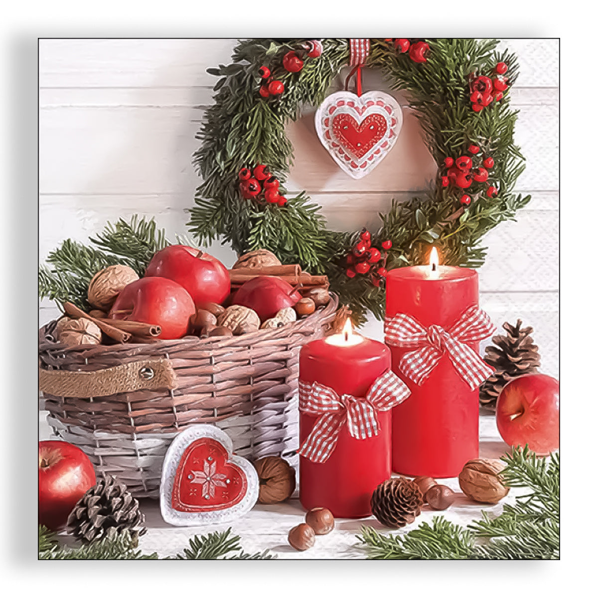 Guardanapo para Decoupage Ambiente 33x33cm com 2 Unidades - Natal Colheita na Cesta