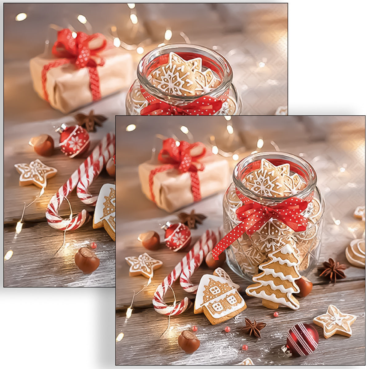 Guardanapo para Decoupage Ambiente 33x33cm com 20 Unidades - Pote de Biscoitos de Natal