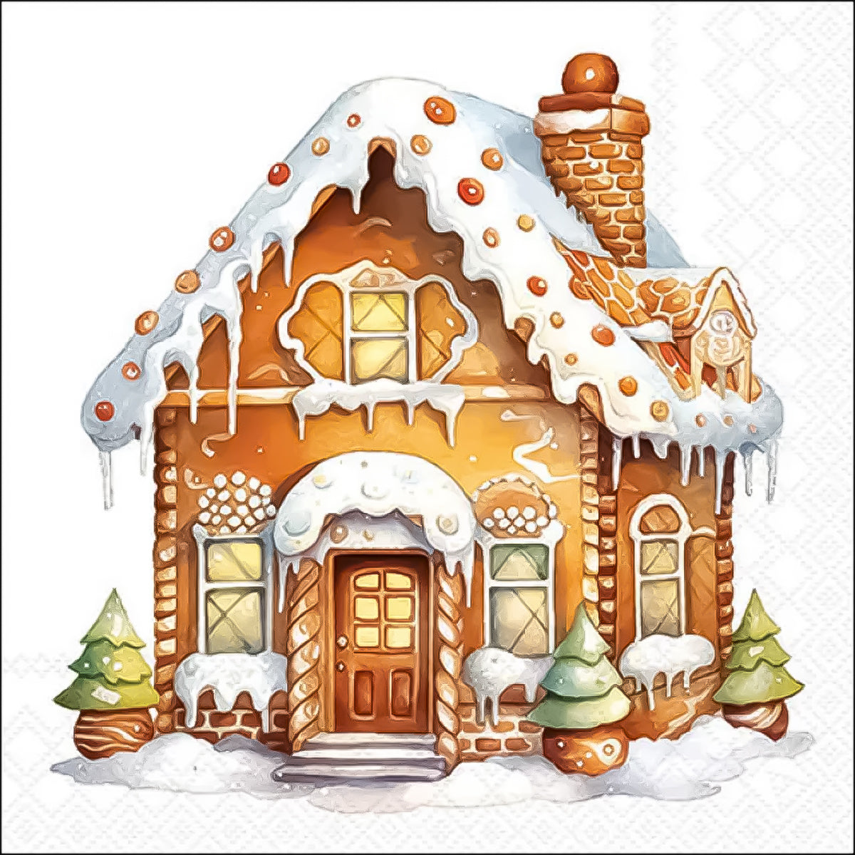 Guardanapo para Decoupage Ambiente 33x33cm com 20 Unidades - Natal Casa de Gengibre