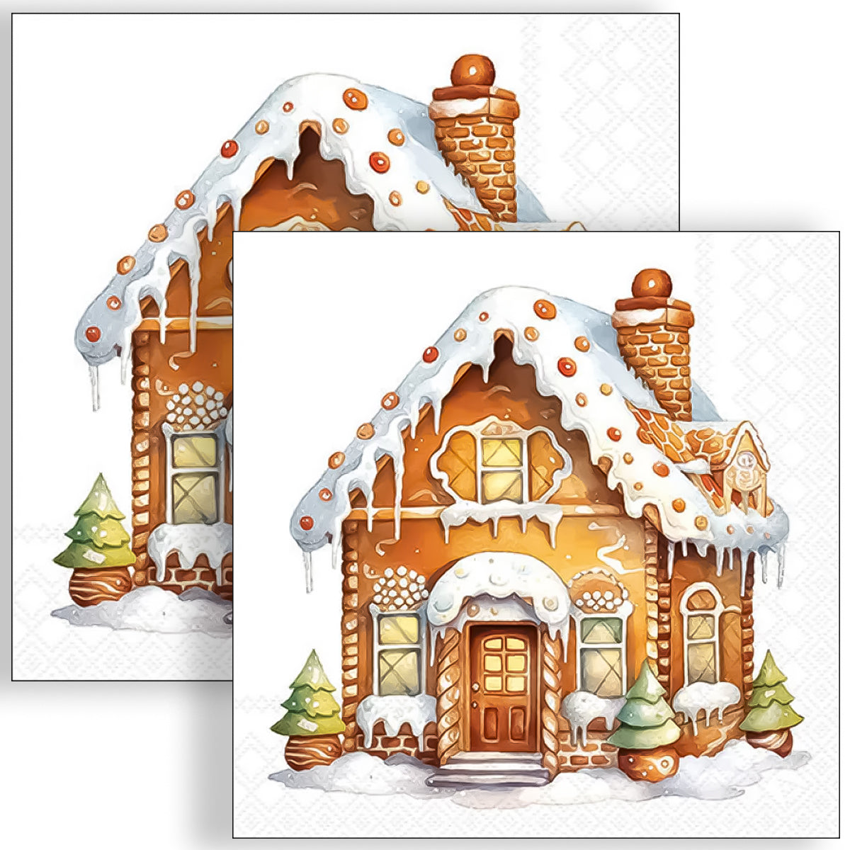 Guardanapo para Decoupage Ambiente 33x33cm com 20 Unidades - Natal Casa de Gengibre