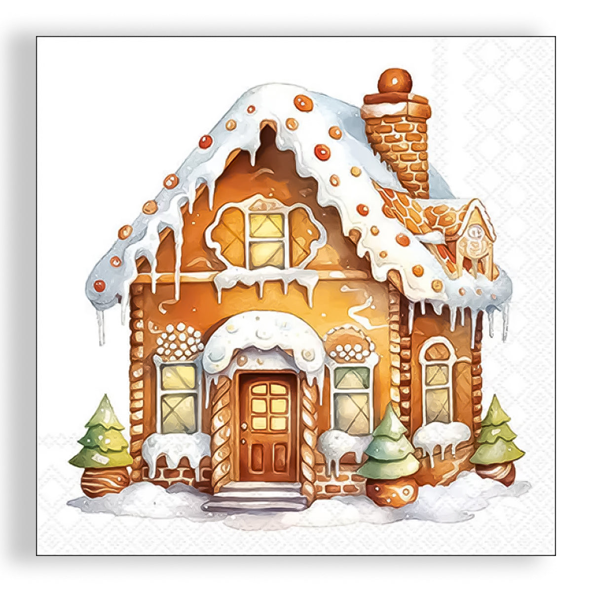 Guardanapo para Decoupage Ambiente 33x33cm com 20 Unidades - Natal Casa de Gengibre