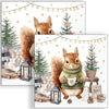 Guardanapo para Decoupage Ambiente 33x33cm com 2 Unidades - Natal Esquilo