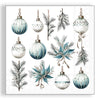 Guardanapo para Decoupage Ambiente 33x33cm com 20 Unidades - Natal Enfeites Pendurados Prata