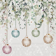 Guardanapo para Decoupage Ambiente 33x33cm com 2 Unidades - Natal Floral Cinza