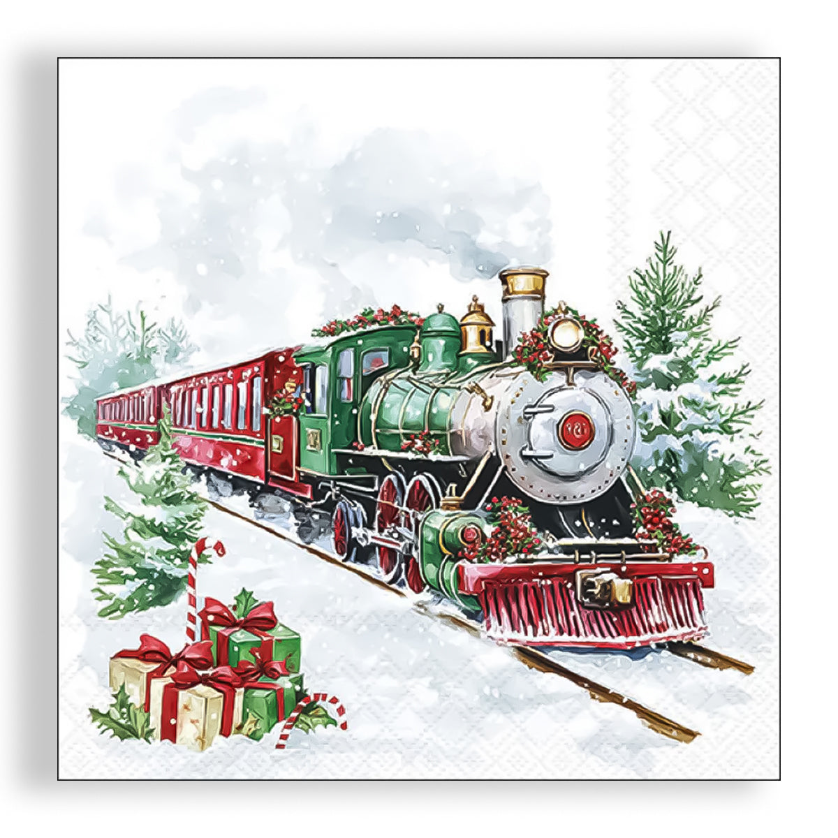 Guardanapo para Decoupage Ambiente 33x33cm com 20 Unidades - Trem de Natal