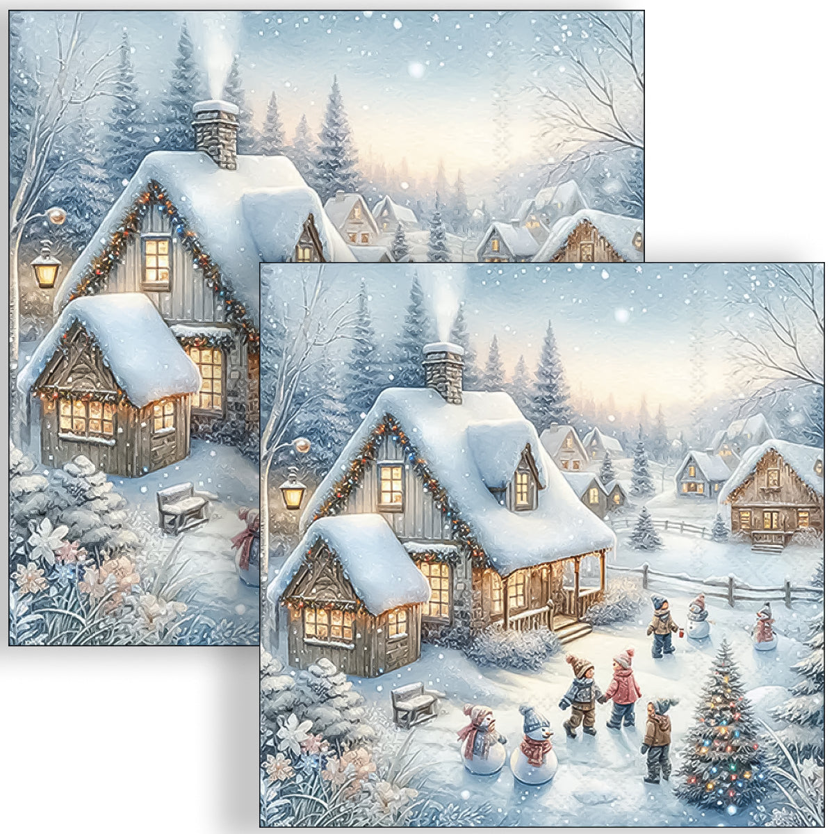 Guardanapo para Decoupage Ambiente 33x33cm com 2 Unidades - Natal Inverno no Quintal