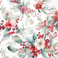 Guardanapo para Decoupage Ambiente 33x33cm com 2 Unidades - Natal Bagas de Inverno