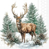 Guardanapo para Decoupage Ambiente 33x33cm com 20 Unidades - Natal Cervo de Inverno Branco
