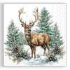 Guardanapo para Decoupage Ambiente 33x33cm com 20 Unidades - Natal Cervo de Inverno Branco