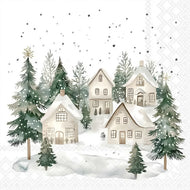 Guardanapo para Decoupage Ambiente 33x33cm com 2 Unidades - Natal Casas Nevadas