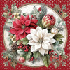 Guardanapo para Decoupage Ambiente 33x33cm com 20 Unidades - Natal Cenario Floral Vermelho