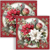 Guardanapo para Decoupage Ambiente 33x33cm com 20 Unidades - Natal Cenario Floral Vermelho