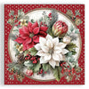 Guardanapo para Decoupage Ambiente 33x33cm com 20 Unidades - Natal Cenario Floral Vermelho