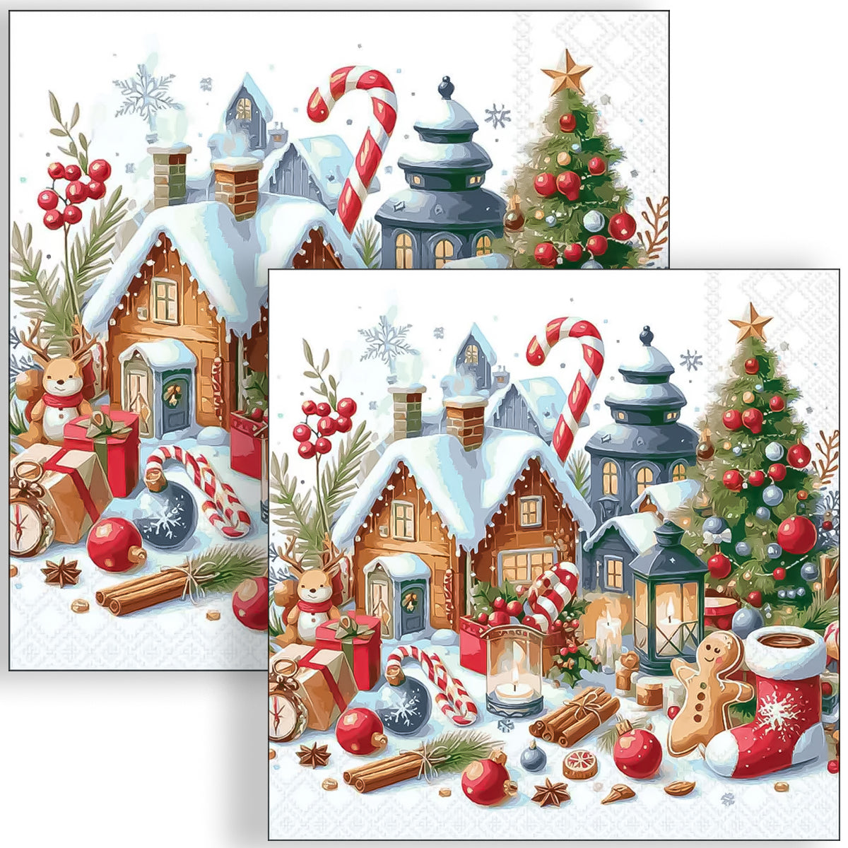Guardanapo para Decoupage Ambiente 33x33cm com 2 Unidades - Entrega de Natal