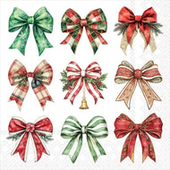 Guardanapo para Decoupage Ambiente 33x33cm com 2 Unidades - Natal Fitas Festivas Brancas