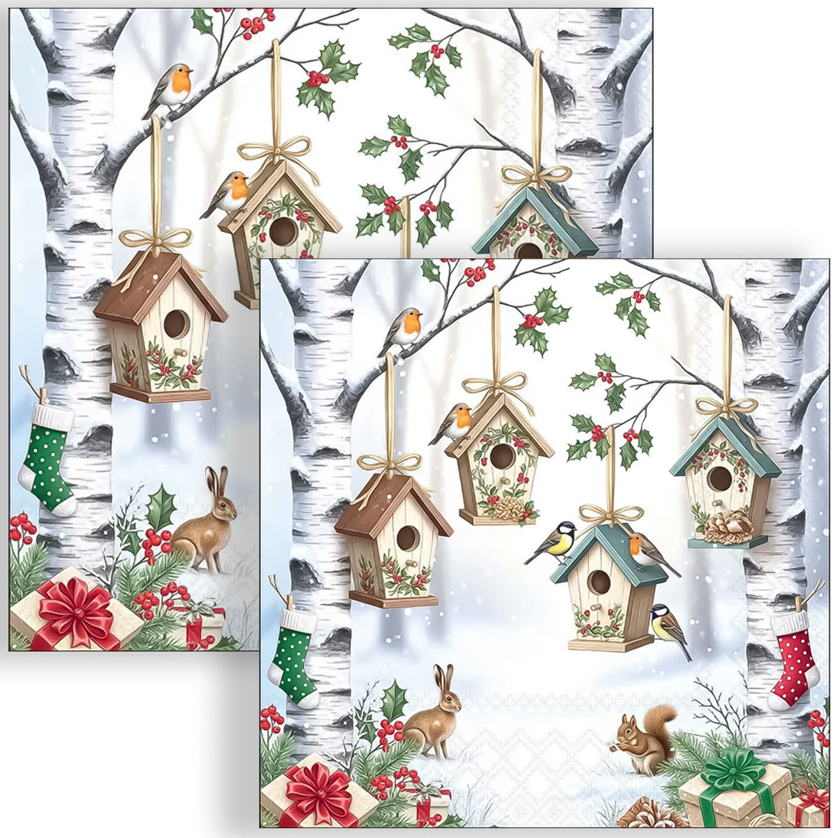 Guardanapo para Decoupage Ambiente 33x33cm com 20 Unidades - Natal Floresta Encantada