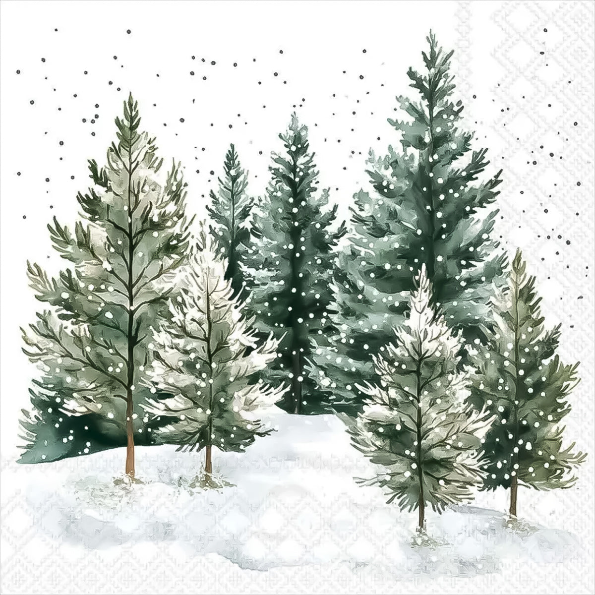Guardanapo para Decoupage Ambiente 33x33cm com 20 Unidades - Natal Pinheiros Sussurrantes
