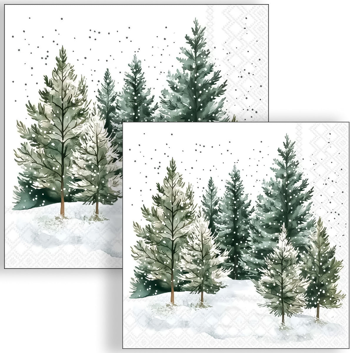 Guardanapo para Decoupage Ambiente 33x33cm com 20 Unidades - Natal Pinheiros Sussurrantes