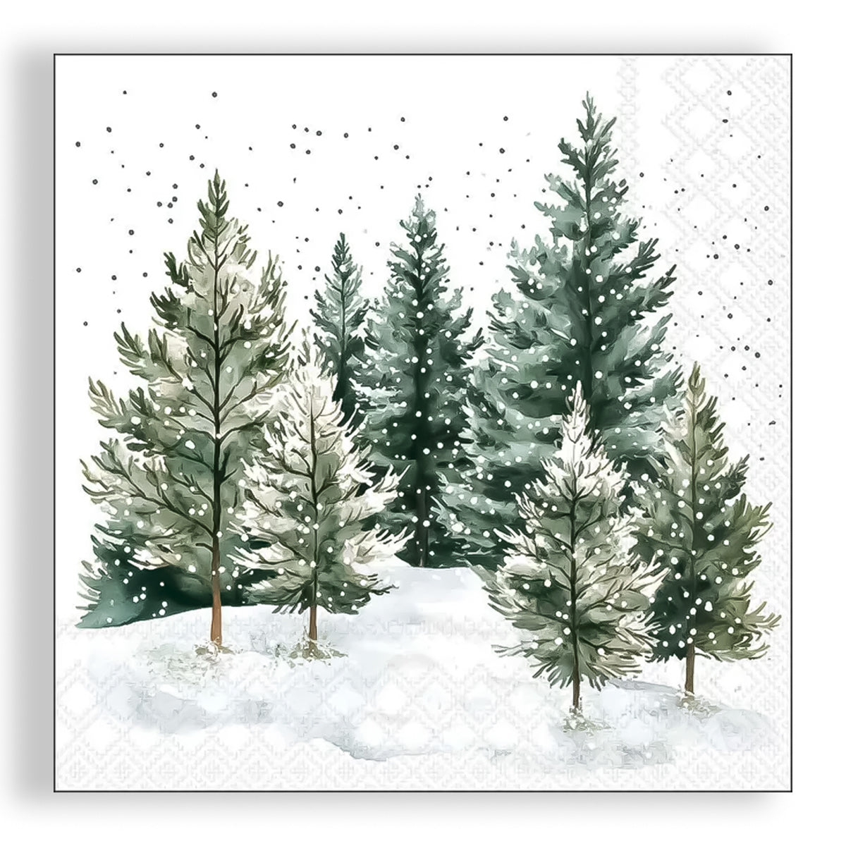 Guardanapo para Decoupage Ambiente 33x33cm com 2 Unidades - Natal Pinheiros Sussurrantes