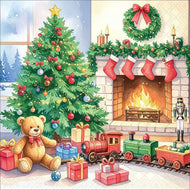 Guardanapo para Decoupage Ambiente 33x33cm com 2 Unidades - Natal Junto a Lareira