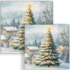 Guardanapo para Decoupage Ambiente 33x33cm com 20 Unidades - Natal Arvore na Neve