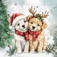 Guardanapo para Decoupage Ambiente 33x33cm com 2 Unidades - Dois Caes de Natal