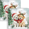 Guardanapo para Decoupage Ambiente 33x33cm com 2 Unidades - Dois Caes de Natal