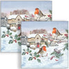 Guardanapo para Decoupage Ambiente 33x33cm com 2 Unidades - Natal Vila dos Passaros 